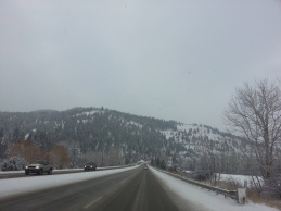 Driving to Missoula airport on the icy roads.